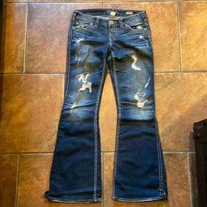 Silver Flare Jeans Size 30 / 33” Length